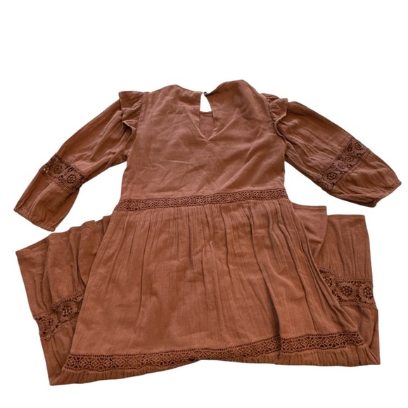 Zara Dark Brown Embroidered Maxi Dress - Picture 7 of 7